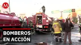 Bomberos controlan incendio en predio de veh&iacute;culos en la GAM, CdMx