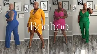 Plus Size Boohoo Haul | Primary Colors | Size 16 Try-on Haul