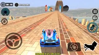 Impossible Car Tracks 3D Update - Challenge Mode Levels 8 to 12 Completed Blue Car Driving Stunts