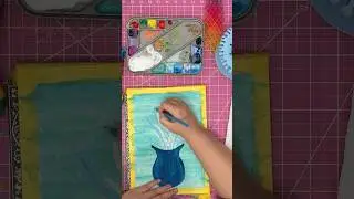 Wintery Gouache Painting: Step 4 - The Big Reveal! #Art #Paint #Gouache #StepByStep #Blue #Winter