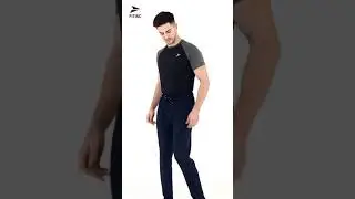 Fitinc Regular Fit Navy Blue Cotton Trackpant for Men with Zipper Pockets