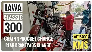 Classic Jawa 300 | Chain Sprocket, Rear Brake Pad Change | Price | Labour | SK Auto Care | DNA VLOGS