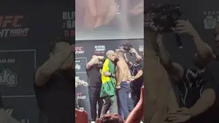 Hard face offs between Charles Oleveira and Mateusz Gamrot before their fight at the UFC Rio #ufc