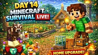 🔴 LIVE Minecraft Survival Day 14 🔥 | Farming, Animals & Home Upgrade | Hindi
