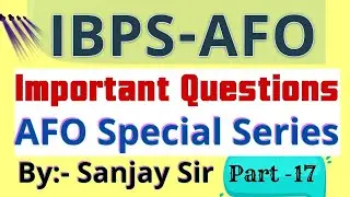 🎯Agriculture Field Officer || Special Series || Part-17 || 20 MCQ🎁 || AFO (2021-22) || By-Sanjay Sir