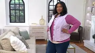 Anybody Washed Denim Vest with Pitched Back on QVC