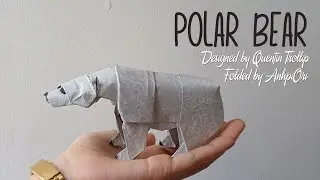 Folding Origami Polar Bear designed by Quentin Trollip