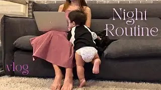 主婦vlog. ワンオペナイトルーティン🌝🪔｜赤ちゃんとママのバタバタな夜の過ごし方🦇