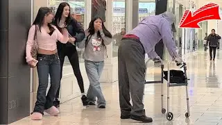 Old Man Farts In Girls Faces At The Mall!! (Happy International Women's Day)