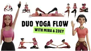 Partner Yoga for Kids With Zoey & Mira | Duo yoga poses - Kpop demon Hunters