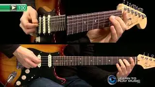 Ex100 - Super Easy Guitar Lessons - Notes, Chords & Rhythms with TAB - Backing Mix