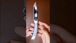 Custom Buck 112 BlueWood Mirror Blade