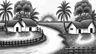 House banana sikhayen drawing | beautiful scenery drawing | Ghar ka Chitra 