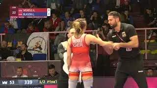 1/2 WW - 53 kg: A. WENDLE (GER) v. J. BLASZKA (NED)