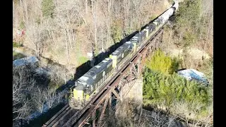 BLUE RIDGE SOUTHERN (BLU) T31 WITH 33 CARS. ASHEVILLE TO CANTON