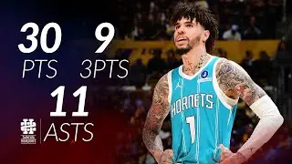 LaMelo Ball 30 pts 9 threes 11 asts vs Lakers 25/26 season