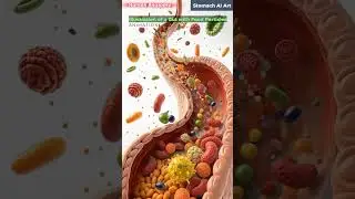 Gut Animation with Food Particles | Gut Health | Stomach AI Art | 07