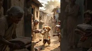A poor puppy helps poor people.#ai #puppy #youtubeshorts