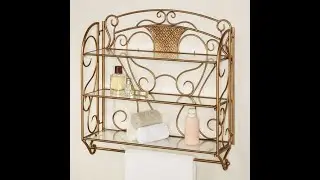 Exclusive Lanora Metal Bathroom Wall Display Shelf with Towel Bar