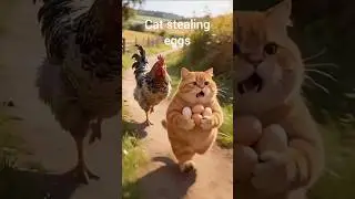 cat stealing eggs #funnyshorts #babyct #catstealing #eggs