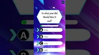 When Did World War II End? 🌍🤯 | History GK Quiz #shorts #mindbendingquiz #worldwar #gkquiz