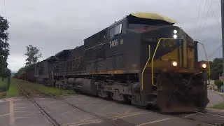 (A última AC44i da MRS #7406 fabricada na Wabtec) liderando minério carregado para Itaguaí, RJ.