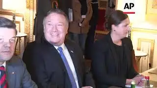 Mike Pompeo meets French FM Le Drian in Paris