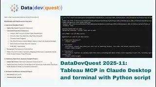 DataDevQuest 11-2025: Tableau MCP on Claude Desktop and Terminal