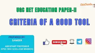 Criteria of a Good Tool/Test in Assessment/Research |Education Paper-2 | UGC NET/JRF 2025| EduChants