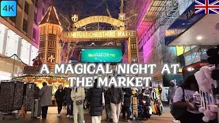 Night time Festive Charm: Birmingham&rsquo;s Frankfurt Christmas Market Walk 2024
