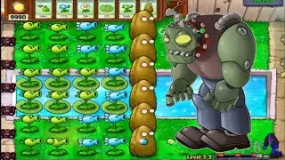 PEASHOOTER VS NEWSPAPER-ZOMBIE ICE- PEA VS CONHEAD ZOMBIE TAAL-NUT PROTECTED PLANTS FROM ZOMBOSS