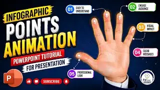 Powerpoint Animation : Five Infographic Points Explain With Hand Fingers Effect