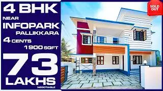 Code.274 &mdash; 4 Cents 1900 SqFt | 4BHK Villa for Sale near InfoPark Ernakulam | Asking 73 Lakhs