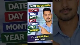 Excel Date & Time Functions 🔥 | TODAY, NOW, DATE | #excel #excelformula #ytshort #viral #trending