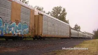 CP Rail 141 with SD30C-ECO in the pouring rain [HD]