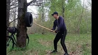 Боккен 1+1: серия диагональных ударов (кеса гири)