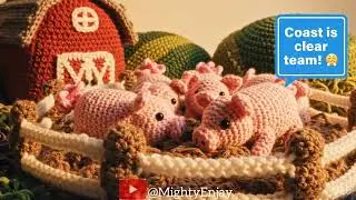 The Great Yarn Escape Plot! 🐷🧶 (Wait for the end...)- POV: My Crochet Pigs are Plotting Something..🙄