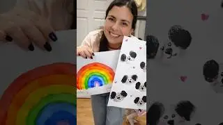 Создаю абстрактные картины со своими двумя маленькими дочками 🎨🥰