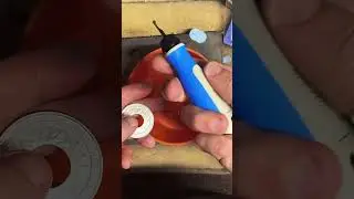 Silver Medusa coin ring and deburring tool review