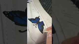 Custom butterfly AF1&rsquo;s for sale now! #customshoes #butterfly