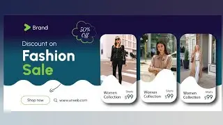 Fashion Banner Design in illustrator . ‎⁨@Designsbymehru⁩  