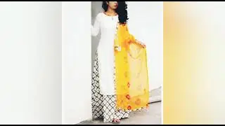 || Latest Plain Kurti With Design Printed Pants || Plain Kurtis With Printed Palazzo ||