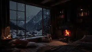 Firelight Glow Through Silent Snow ❄️ Tranquil Night Ambience for Inner Calm