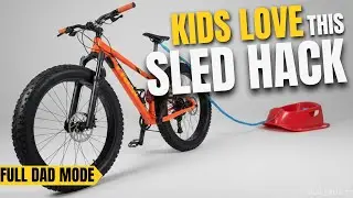 Pulling My Kids on a Sled with a Fat Bike | Winter Fat Biking Fun