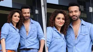 Ankita Lokhande With Hubby VickyJ Both Are Looking Gorgeous In Blu Jeans &Shirt Spotted At  Filmcity