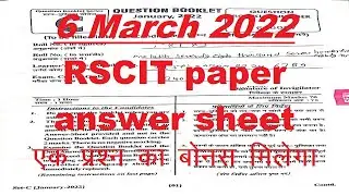 6 march 2022 RSCIT Paper answer key