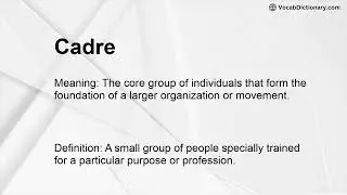 Cadre Meaning