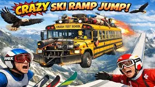&ldquo;INSANE BeamNG Vehicles Go FULL LOONY Off the Giant Ski Ramp! 🤯🚗💥&rdquo;