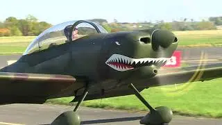 Leicester Airfield - Sun.16.10.2022 - Vans RV-8, Shark's Teeth, G-RVFT - Landing on RWY 28, Taxi in