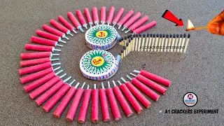 Lots Of Diwali Bijali Crackers And 2 Chakri Vs Matchstick Chain Reaction Dominos 😱|